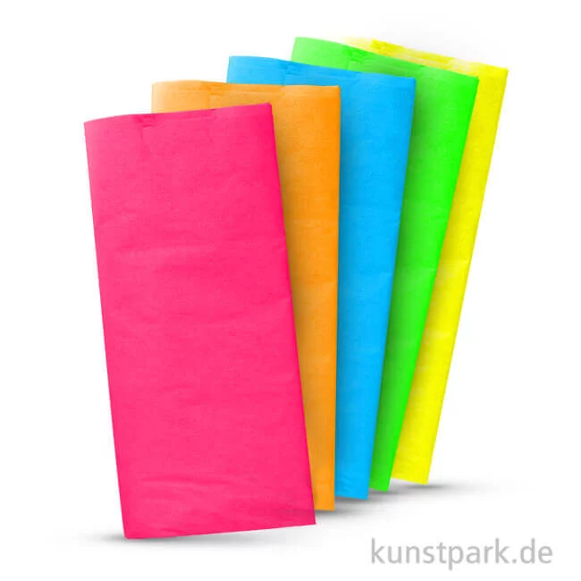 Artikelbild 1 des Artikels “Blumenseide 50x70 cm, 5 Bogen, 20g - Neonfarben “