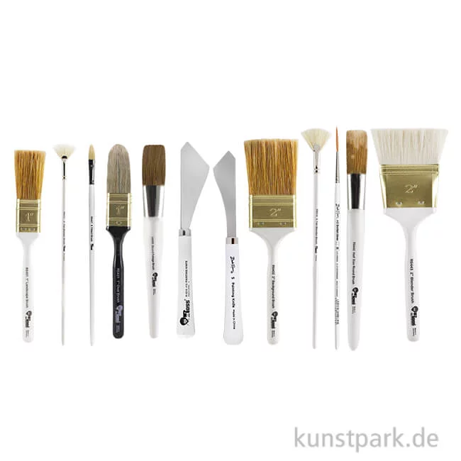 Artikelbild 1 des Artikels “Bob Ross Pinsel Set - Landschaftspinsel + Malspachtel, 12-teilig “