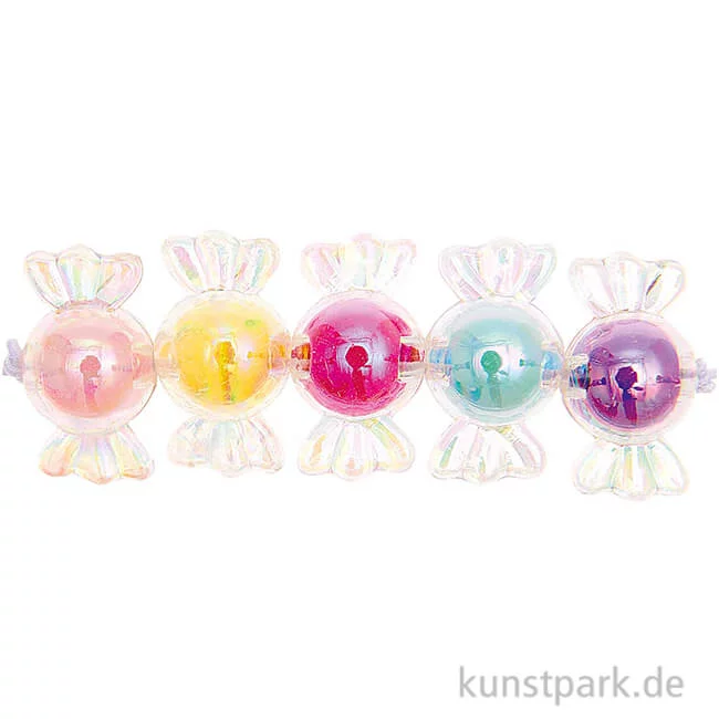 Artikelbild 1 des Artikels “Bonbon Perlen, Transparent mit Farbeinzug, 22 x 12 x 12 mm, 6 Stück “