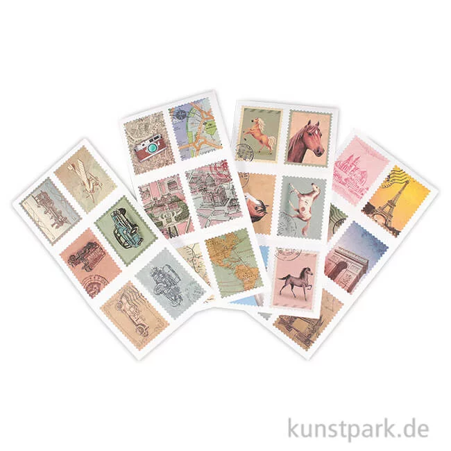 Artikelbild 1 des Artikels “Briefmarken-Sticker - Vintage, 72 Stück “
