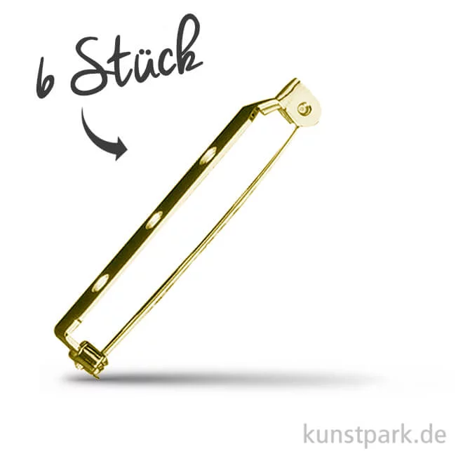 Artikelbild 1 des Artikels “Broschennadel mit Steg und Sicherheitsverschluss - Gold Länge 20 mm - 6 Stück“