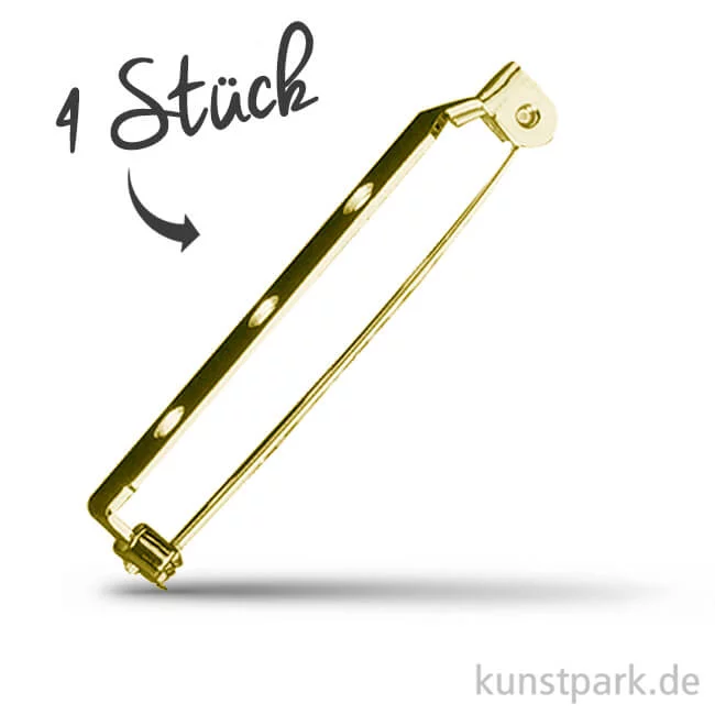 Artikelbild 1 des Artikels “Broschennadel mit Steg und Sicherheitsverschluss - Gold Länge 38 mm - 4 Stück“