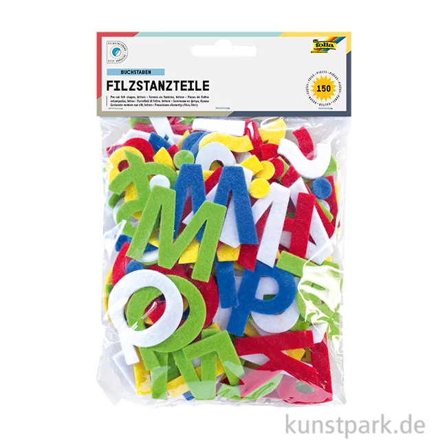 Artikelbild 1 des Artikels “Buchstaben aus Filz, selbstklebend, 150 Stück - farbig sortiert “
