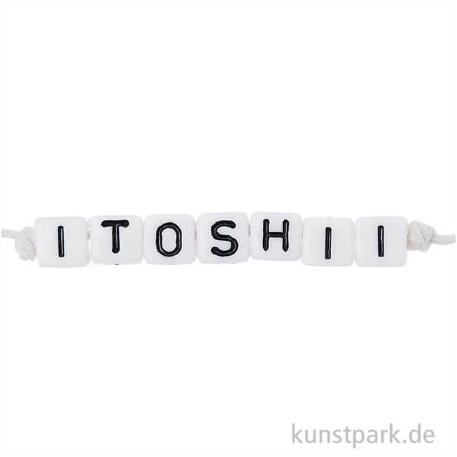 Artikelbild 1 des Artikels “Buchstaben Perlen Mix, Würfel, Weiß, 6 x 6 mm, 99 Stück “