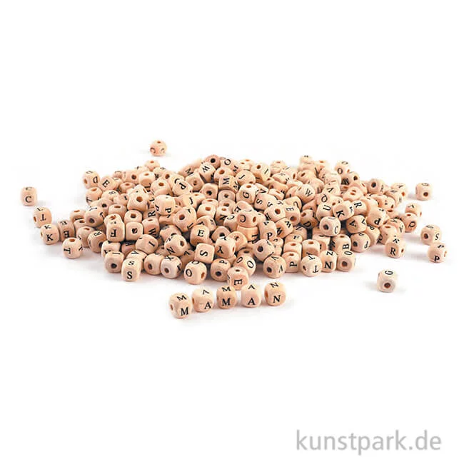 Artikelbild 1 des Artikels “Buchstabenperlen aus Holz, Quadratisch, 10 mm, 400 Stück “