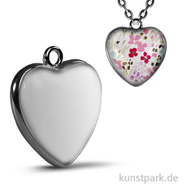 Artikelbild 1 des Artikels “Cabochon Anhänger Herz - 25x27mm - Silber “