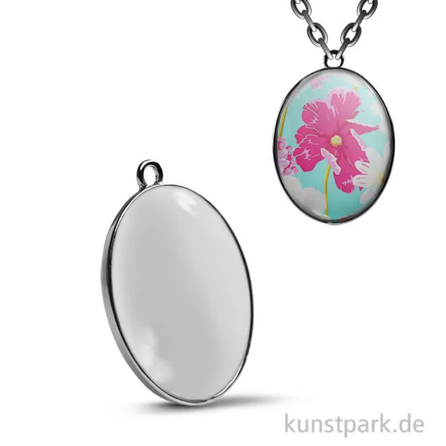 Artikelbild 1 des Artikels “Cabochon Anhänger Oval - 27x19 mm - Silber “