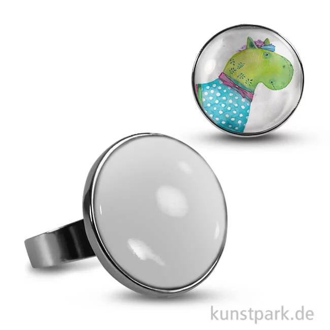 Artikelbild 1 des Artikels “Cabochon Fingerring Rund - dm 27mm - Silber “