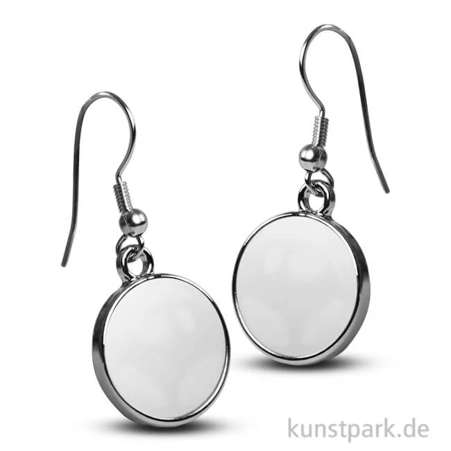 Artikelbild 1 des Artikels “Cabochon Ohrhänger Rund 2 Stück - dm 18mm - Silber “