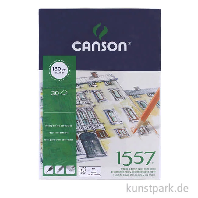 Artikelbild 1 des Artikels “Canson 1557 Zeichenpapier, 30 Blatt, 180 g DIN A3“