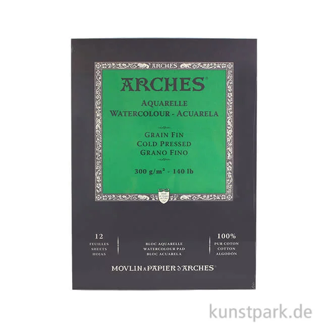 Artikelbild 1 des Artikels “ARCHES Aquarellpapier fein, 12 Blatt, 300g 23 x 31 cm“