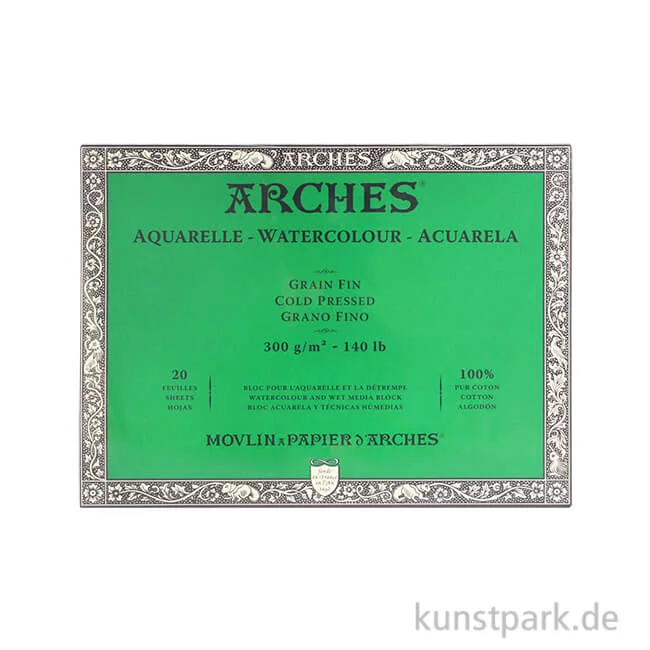 Artikelbild 1 des Artikels “ARCHES Aquarellpapier fein, 20 Blatt, 300g 23 x 31 cm“