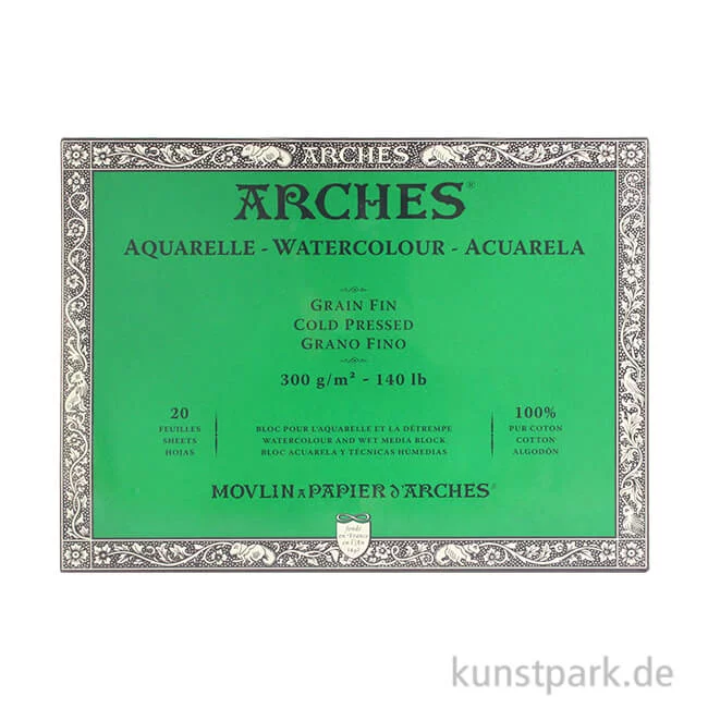 Artikelbild 1 des Artikels “ARCHES Aquarellpapier fein, 20 Blatt, 300g 31 x 41 cm“