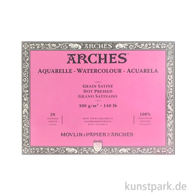 Artikelbild 1 des Artikels “ARCHES Aquarellpapier satiniert, 20 Blatt, 300g 23 x 31 cm“