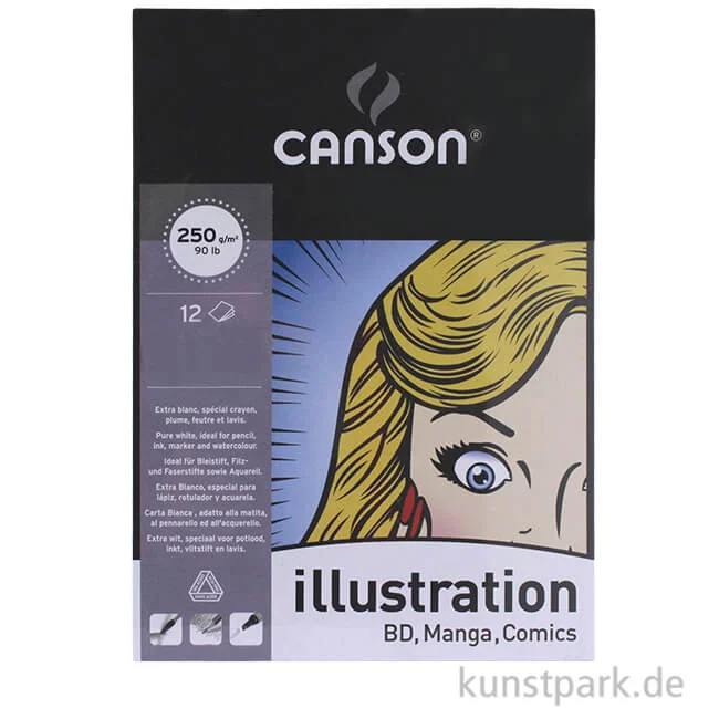 Artikelbild 1 des Artikels “Canson Illustration, Manga und Comic Block, 12 Blatt, 250g DIN A3“