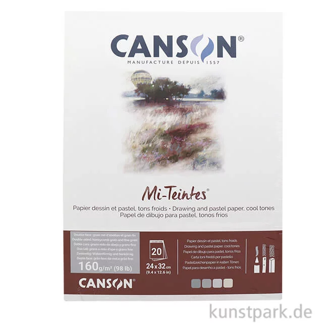 Artikelbild 1 des Artikels “Canson MI-TEINTES Pastellblock - Graublau, 20 Blatt, 24 x 32 cm, 160 g “