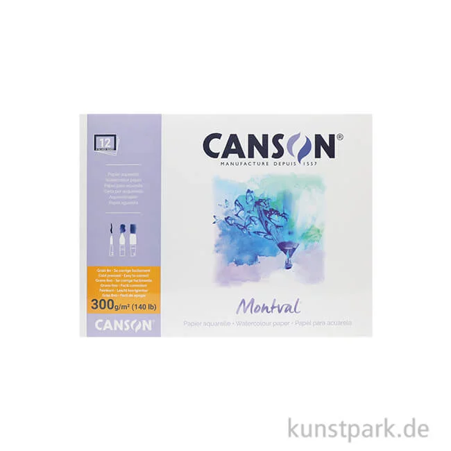 Artikelbild 1 des Artikels “Canson MONTVAL Aquarellblock, 300g, 12 Blatt, fein 10 x 15 cm“