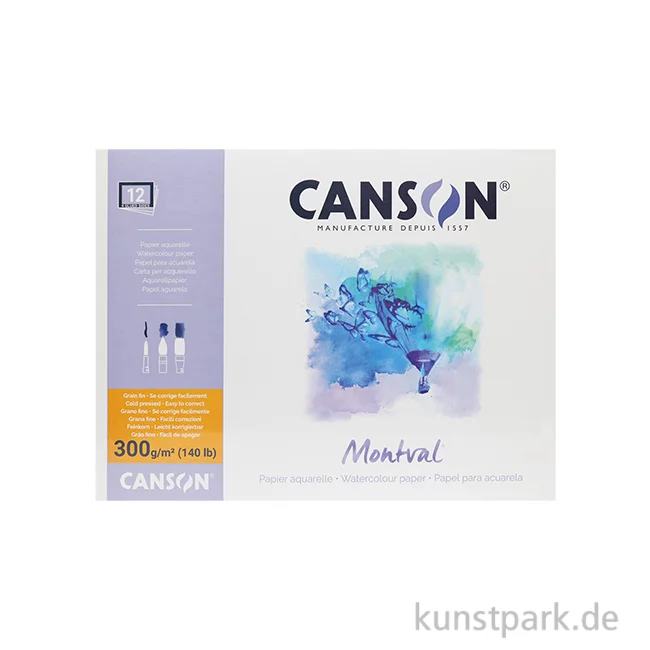 Artikelbild 1 des Artikels “Canson MONTVAL Aquarellblock, 300g, 12 Blatt, fein 19 x 24 cm“