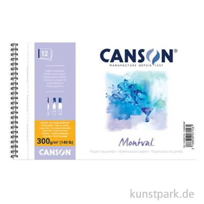Artikelbild 1 des Artikels “Canson MONTVAL Aquarellblock Spiral, DIN A4, 12 Blatt, 300 g/m², Fein “