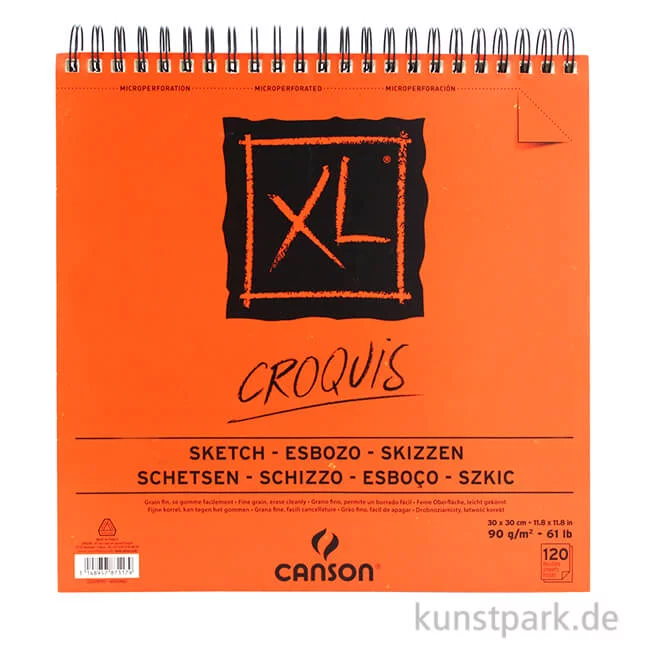 Artikelbild 1 des Artikels “Canson Skizzen XL Spiral-Block, 120 Blatt, 90g, 30 x 30 cm “