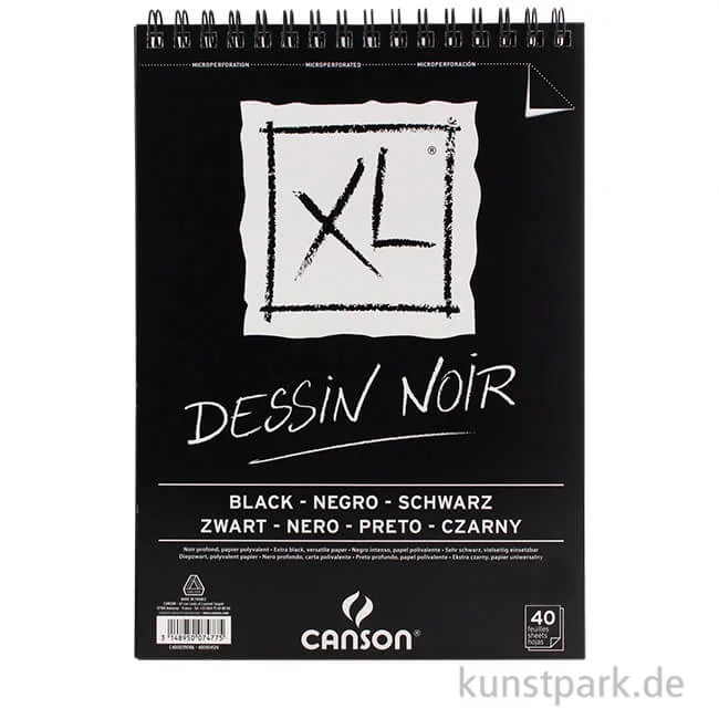 Artikelbild 1 des Artikels “Canson XL Dessin NOIR Zeichenpapier, 40 Blatt, 150g “