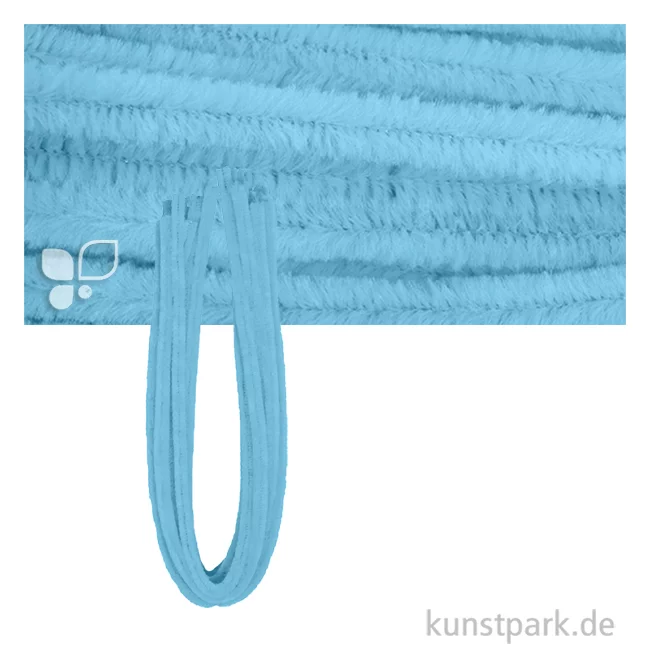 Artikelbild 1 des Artikels “Chenilledraht Pfeifenputzer, Länge 50 cm, Stärke 9 mm, 10 Stück Farbe | Hellblau“