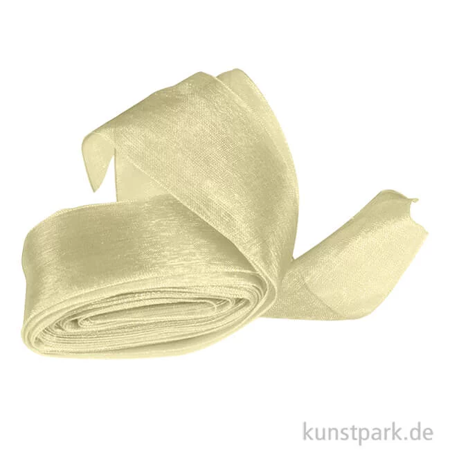 Artikelbild 1 des Artikels “Chiffonband 40 mm Breite, 5 m Länge Einzelfarbe | Creme“
