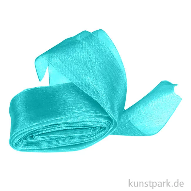 Artikelbild 1 des Artikels “Chiffonband 40 mm Breite, 5 m Länge Einzelfarbe | Türkis“