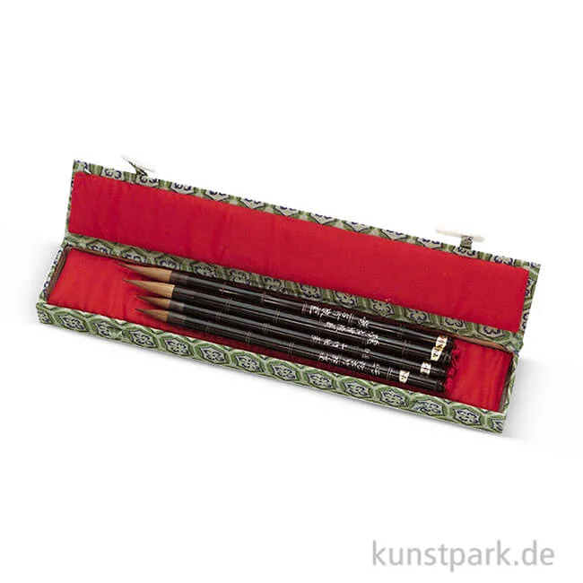 Artikelbild 1 des Artikels “China-Pinselset Nr. 3, 4-teilig, Marder, Brokatetui “