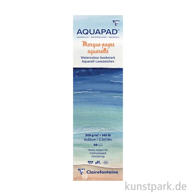 Artikelbild 1 des Artikels “Clairefontaine Aquapad Aquarellpapier, Lesezeichen, 20 Blatt, 300g “