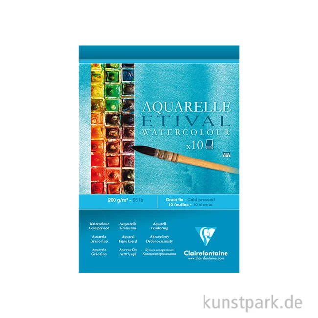 Artikelbild 1 des Artikels “Clairefontaine Aquarellblock ETIVAL, 200 g/m², 10 Blatt DIN A4“