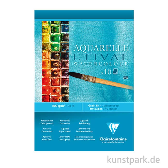 Artikelbild 1 des Artikels “Clairefontaine Aquarellblock ETIVAL, 200 g/m², 10 Blatt “