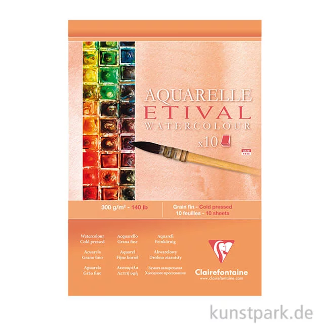 Artikelbild 1 des Artikels “Clairefontaine Aquarellblock ETIVAL, 300 g, 10 Blatt DIN A3“