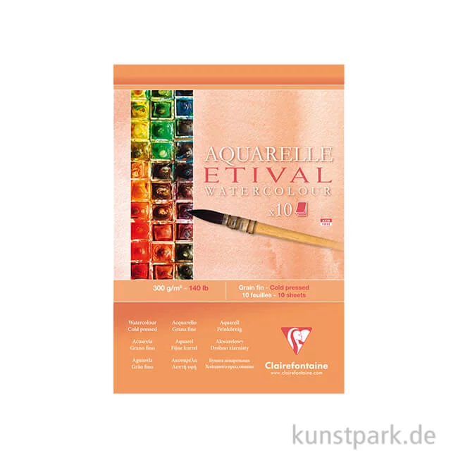 Artikelbild 1 des Artikels “Clairefontaine Aquarellblock ETIVAL, 300 g, 10 Blatt DIN A4“