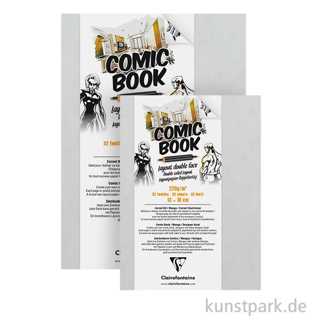 Artikelbild 1 des Artikels “Clairefontaine Comic Book, doppelseitiges Layoutpapier, 220g, 32 Blatt “