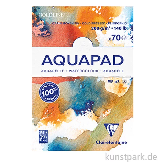 Artikelbild 1 des Artikels “Clairefontaine - Goldline Aquapad Aquarellblock, 300g DIN A3 - 30 Blatt“