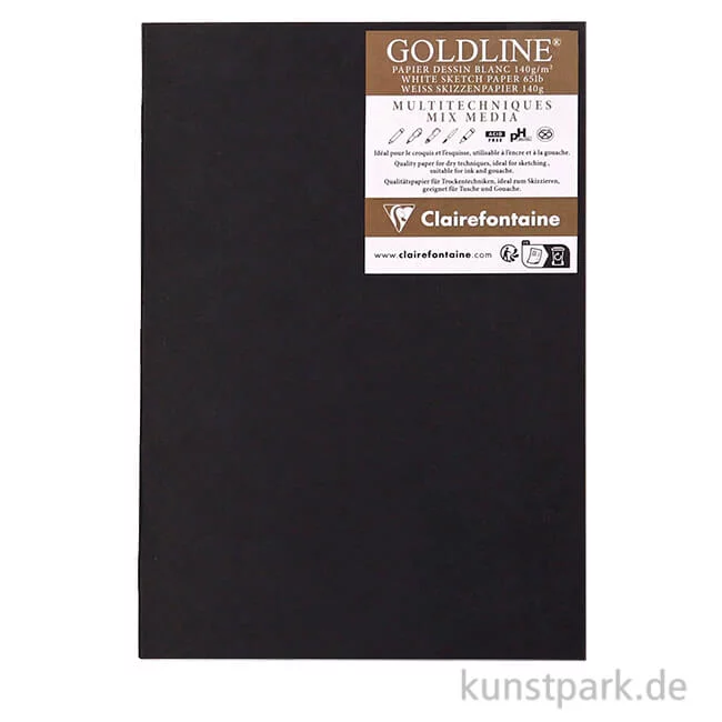 Artikelbild 1 des Artikels “Clairefontaine Goldline Skizzenheft, 140g, 20 Blatt “