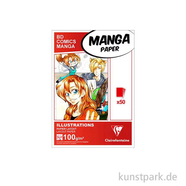 Artikelbild 1 des Artikels “Clairefontaine Manga Block Illustrations, 100 g, 50 Blatt DIN A5“
