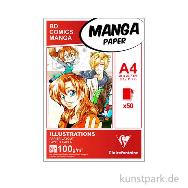 Artikelbild 1 des Artikels “Clairefontaine Manga Block Illustrations, 100 g, 50 Blatt “