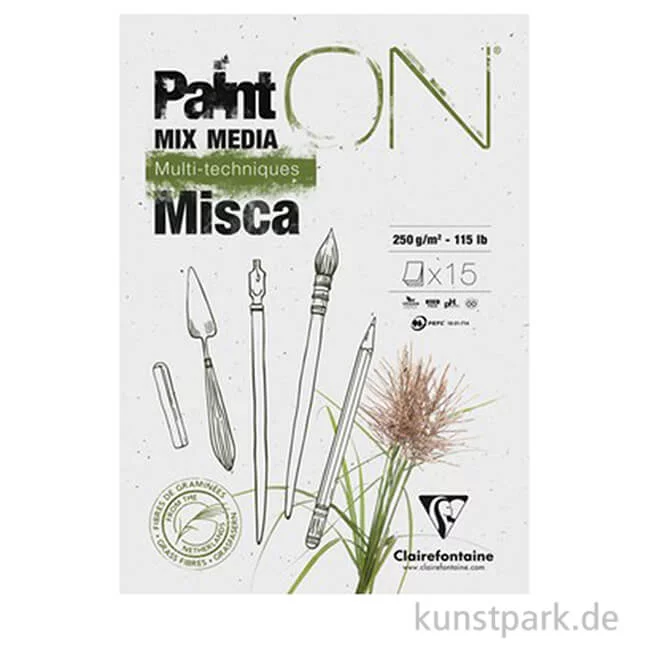 Artikelbild 1 des Artikels “Clairefontaine Paint'ON MISCA Mixed Media Block, 250g, 15 Blatt DIN A3“