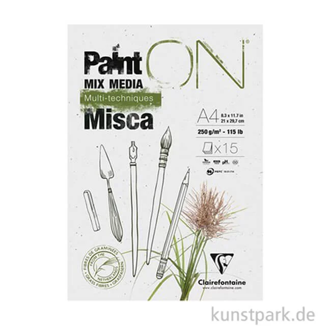 Artikelbild 1 des Artikels “Clairefontaine Paint'ON MISCA Mixed Media Block, 250g, 15 Blatt “