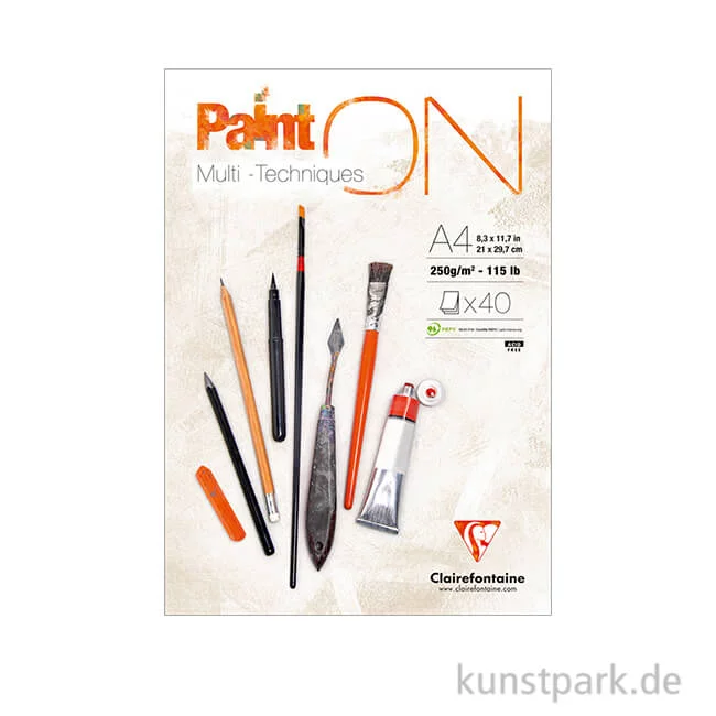 Artikelbild 1 des Artikels “Clairefontaine Paint'ON Papier, 250 g DIN A4 (40 Blatt)“