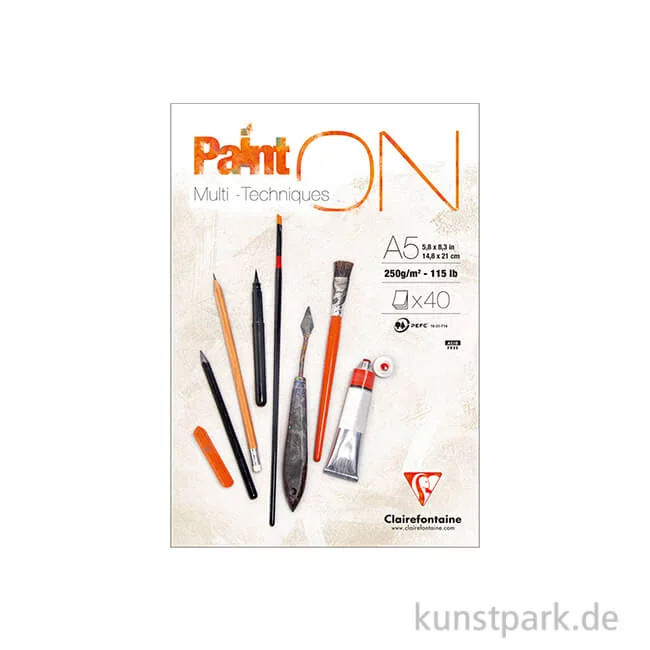 Artikelbild 1 des Artikels “Clairefontaine Paint'ON Papier, 250 g DIN A5 (40 Blatt)“
