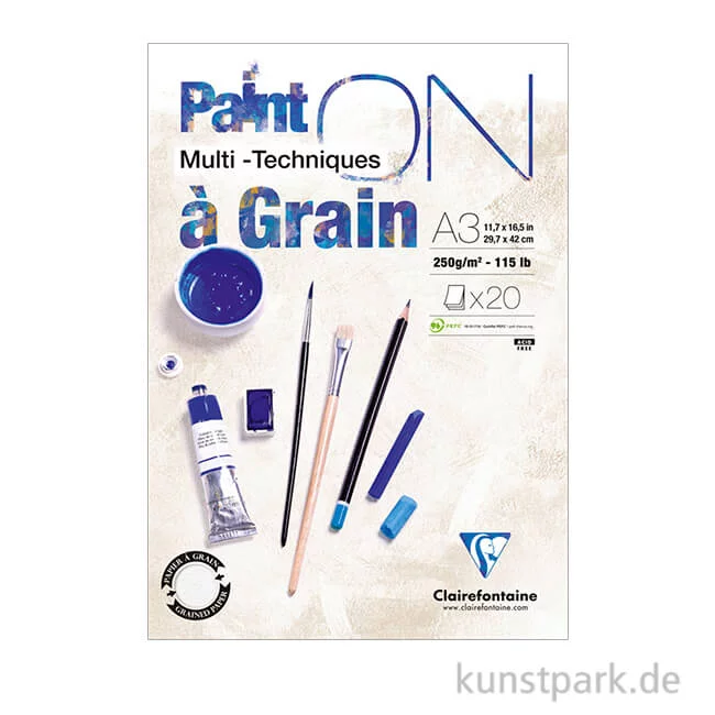 Artikelbild 1 des Artikels “Clairefontaine Paint'ON Papier à Grain, Rau, 250 g “