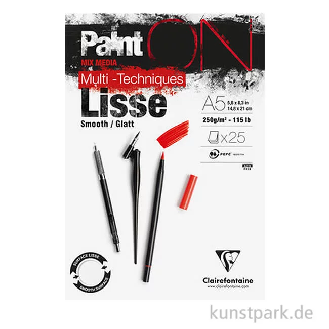 Artikelbild 1 des Artikels “Clairefontaine Paint'ON Papier Lisse, Glatt, 250g “