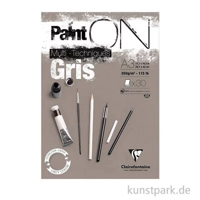 Artikelbild 1 des Artikels “Clairefontaine Paint'ON Papier - Gris, 250 g, 20 Blatt “