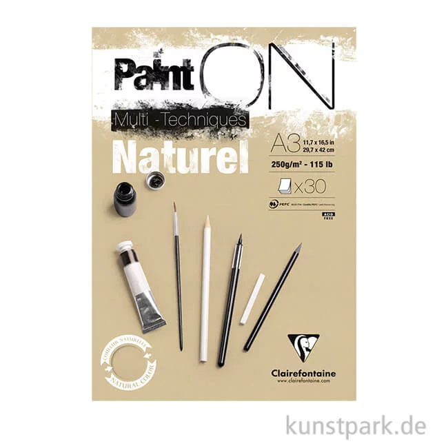 Artikelbild 1 des Artikels “Clairefontaine Paint'ON Papier - Naturel, 250 g, 30 Blatt “