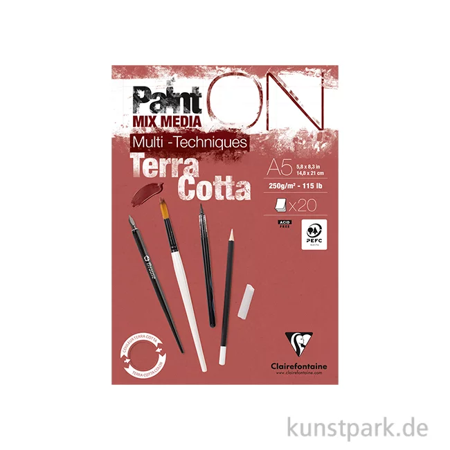 Artikelbild 1 des Artikels “Clairefontaine Paint'ON Papier, Terracotta, 250 g, 20 Blatt DIN A5“
