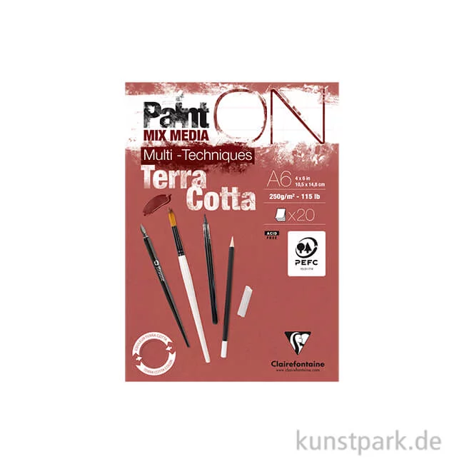 Artikelbild 1 des Artikels “Clairefontaine Paint'ON Papier, Terracotta, 250 g, 20 Blatt DIN A6“