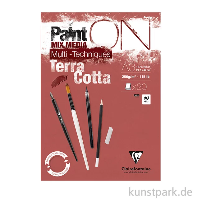 Artikelbild 1 des Artikels “Clairefontaine Paint'ON Papier, Terracotta, 250 g, 20 Blatt “